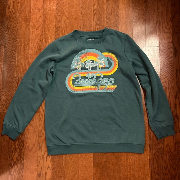 Green comfy oversized Beach Boys crewneck sweatshirt. Size large - Picture 1 of 6